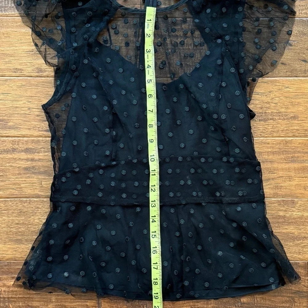JCrew Cap-sleeve peplum top in dotted tulle, size 4